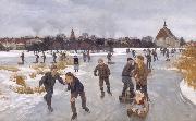 Peter Hansen Pa isen bag byen oil painting on canvas